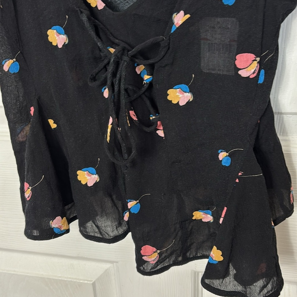 NEW NWT FREE PEOPLE Floral Black Corset Cami Top Size XS 100% Viscose adjustable - Picture 7 of 9